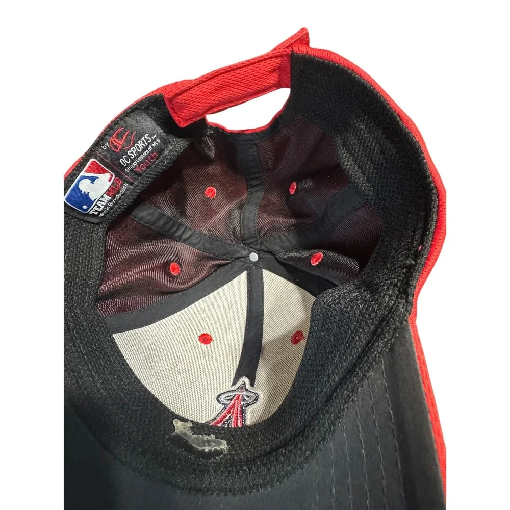OC Sports Youth Angels Hat Red Polyester Mesh Adjustable Strap MLB Baseball